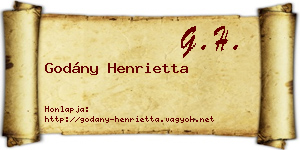 Godány Henrietta névjegykártya