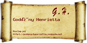 Godány Henrietta névjegykártya