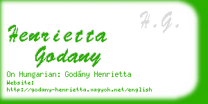 henrietta godany business card